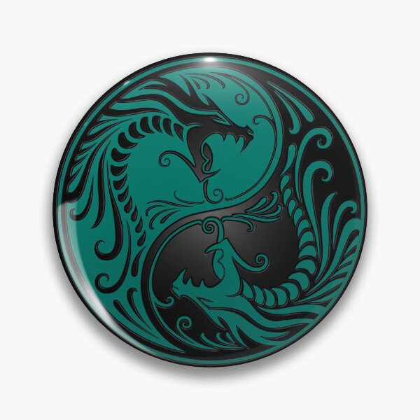 Item preview, Yin Yang Dragons Teal Blue and Black designed and sold by JeffBartels.