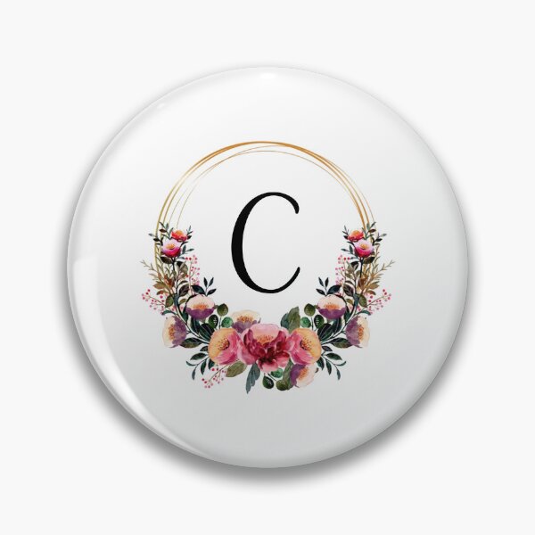 Item preview, Monogram with Pink Floral | Monogram Letter C designed and sold by JustSeasons.