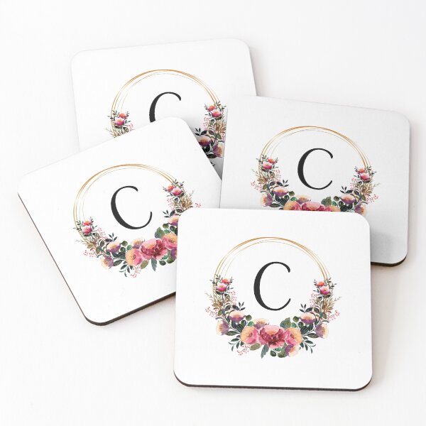 Item preview, Monogram with Pink Floral | Monogram Letter C designed and sold by JustSeasons.