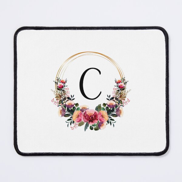 Item preview, Monogram with Pink Floral | Monogram Letter C designed and sold by JustSeasons.
