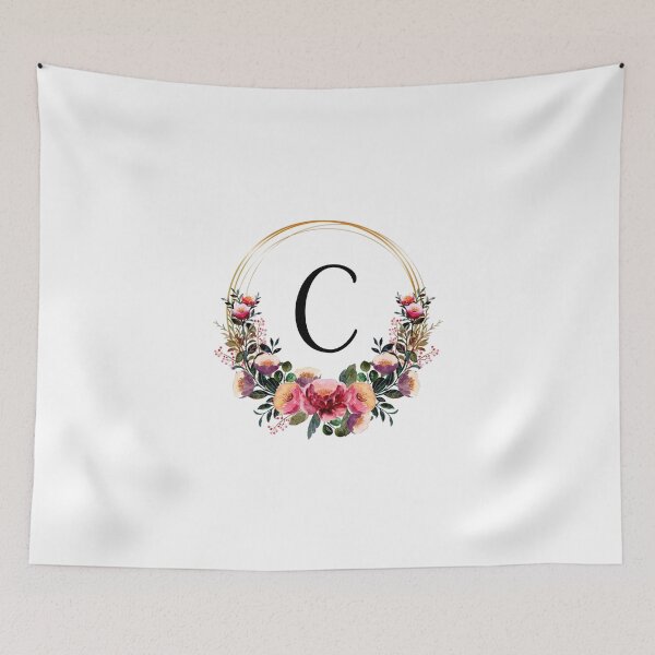 Item preview, Monogram with Pink Floral | Monogram Letter C designed and sold by JustSeasons.