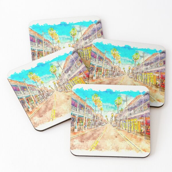 Item preview, East 7th Avenue in Ybor City, Tampa - pen sketch and watercolor designed and sold by NickoPrints.