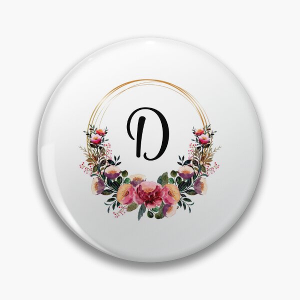 Item preview, Monogram with Pink Floral | Monogram Letter D designed and sold by JustSeasons.