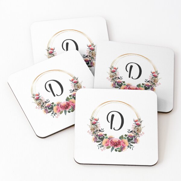 Item preview, Monogram with Pink Floral | Monogram Letter D designed and sold by JustSeasons.