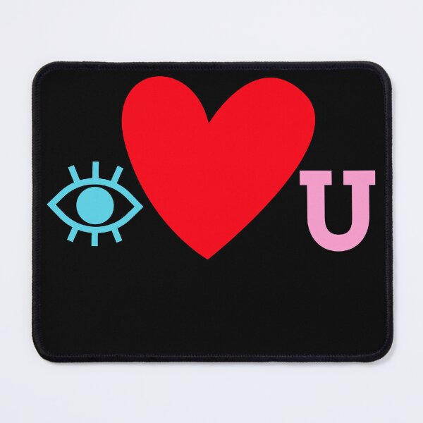 Artikelvorschau, I Heart You Piktogramm, Augenherz U entworfen und verkauft von DiscGolfTees.