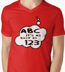 ABC it's as easy as 123 by Bubble-Tees.com Men's V-Neck T-Shirt