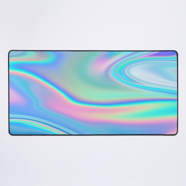 Iridescent Holographic Texture Desk Mat