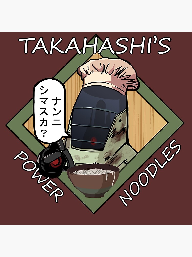 takahashi s power noodles postcard by cassafra5 redbubble redbubble