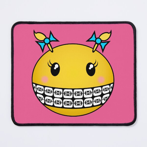Item preview, Girl Smiley - Blonde Hair, Blue Ribbons and Braces designed and sold by RawSunArt.