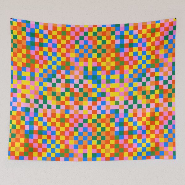 Item preview, Crazy Colorful Rainbow Checkerboard designed and sold by Carrie Cantwell Art.