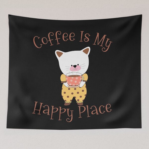Item preview, Coffee is my Happy Place Cat designed and sold by HappyLifeCreate.