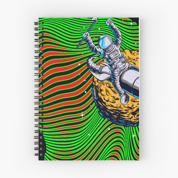 Aperçu de l'œuvre missile de surf astronaute psychédélique créée et vendue par Raul Lopez Pomares.