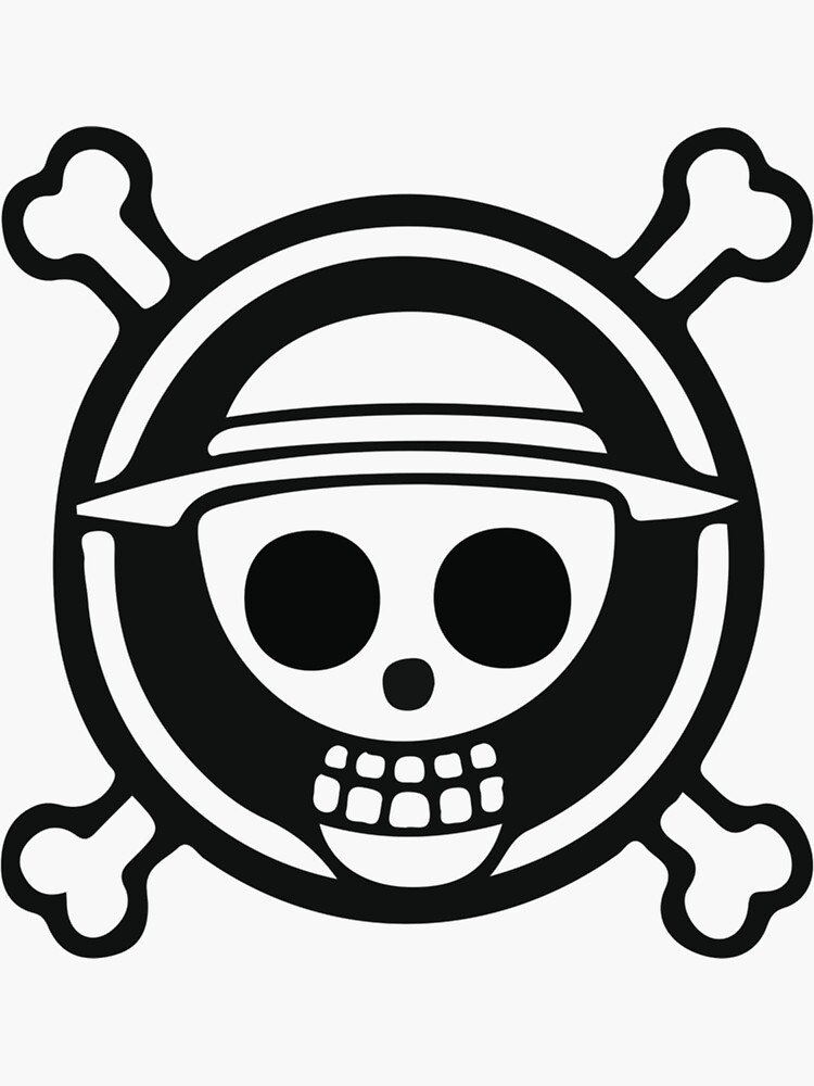 "Straw Hat Jolly Roger " Sticker For Sale By KyutiStudio | Redbubble