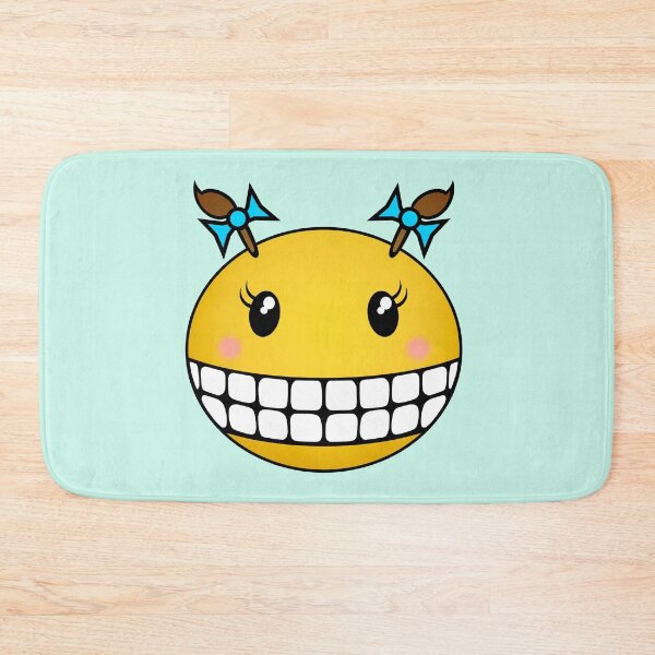 Item preview, Girl Smiley - Brown Hair, Blue Ribbons and Rosy Cheeks designed and sold by RawSunArt.