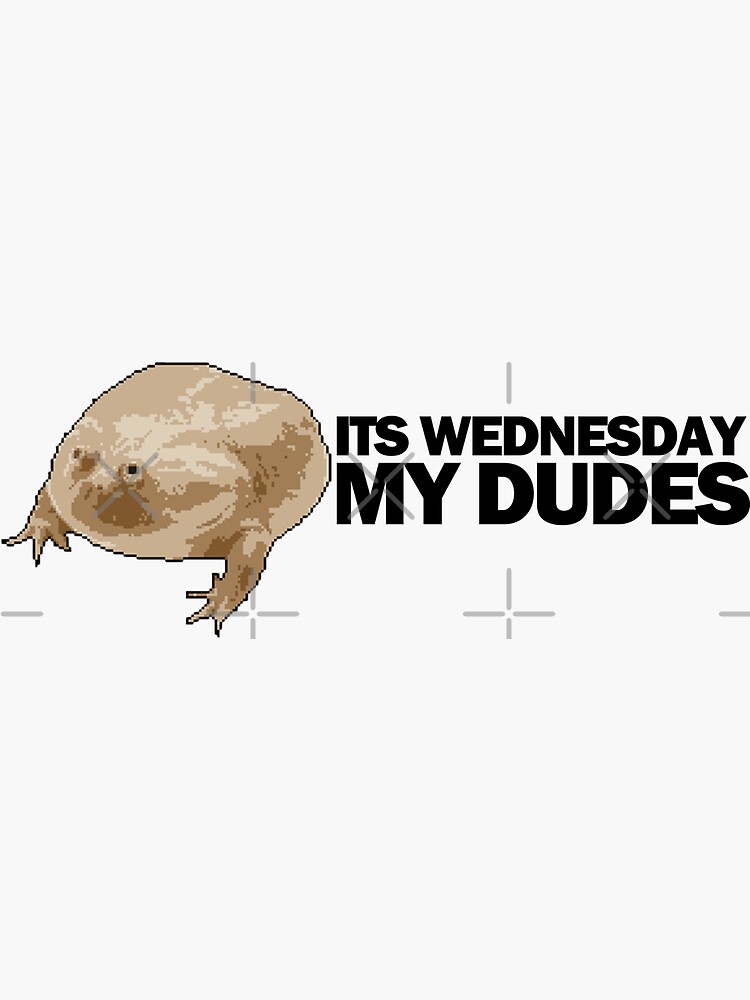 Its Wednesday My Dudes Frog Pixelart Quote Sticker By Surrile Redbubble