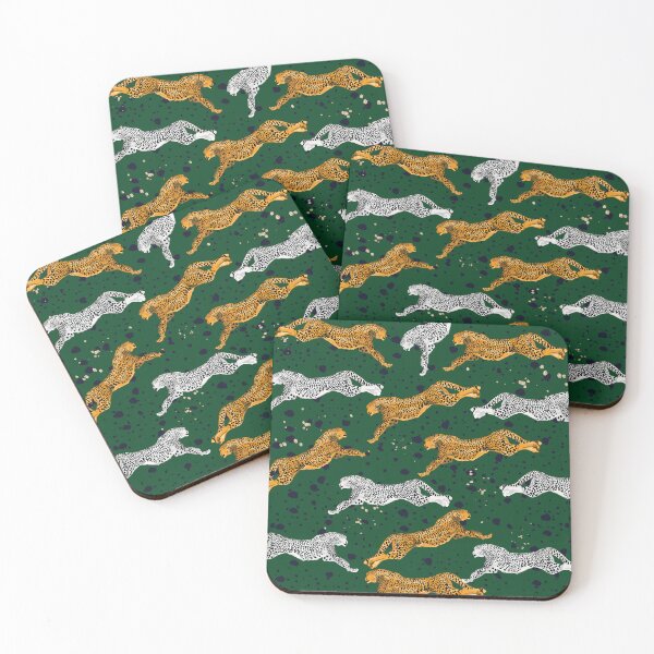 Item preview, Leaping Cheetah Preppy Green designed and sold by gatherandgrace.