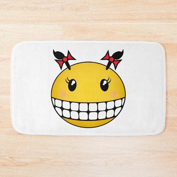 Item preview, Girl Smiley - Dark Hair, Red Ribbons and Rosy Cheeks designed and sold by RawSunArt.