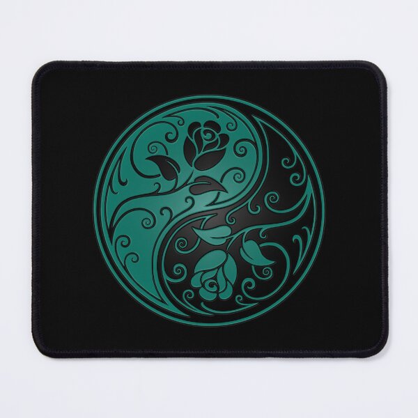 Item preview, Teal Blue and Black Yin Yang Roses designed and sold by JeffBartels.