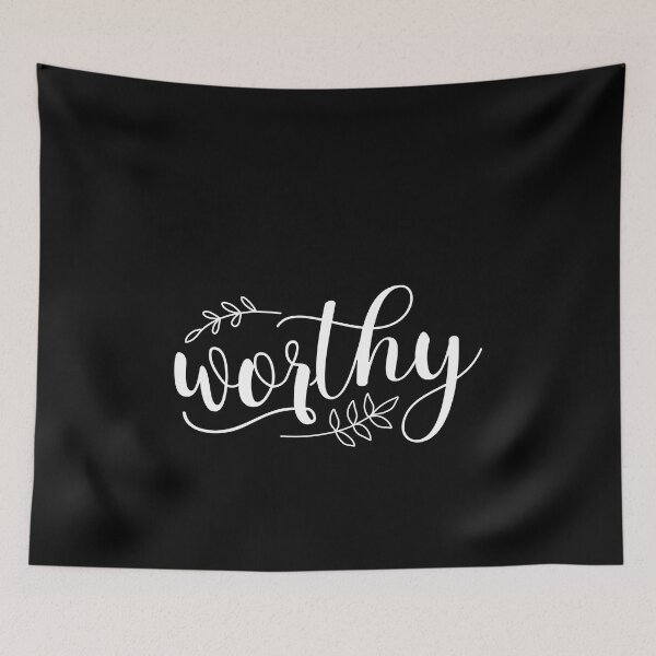 Item preview, Worthy White Calligraphy Boho designed and sold by amazingjoy.