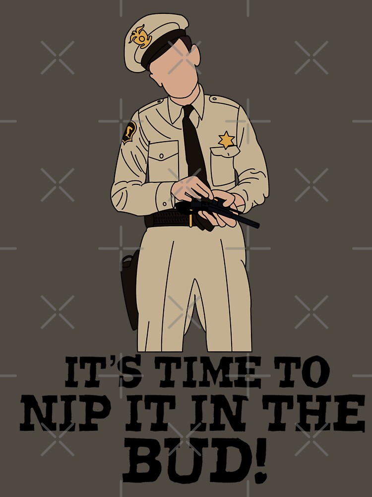 T-shirt Vintage The Andy Griffith Show - Barney Fife - "Nip It In The Bud" - Bleu Clair Taille S