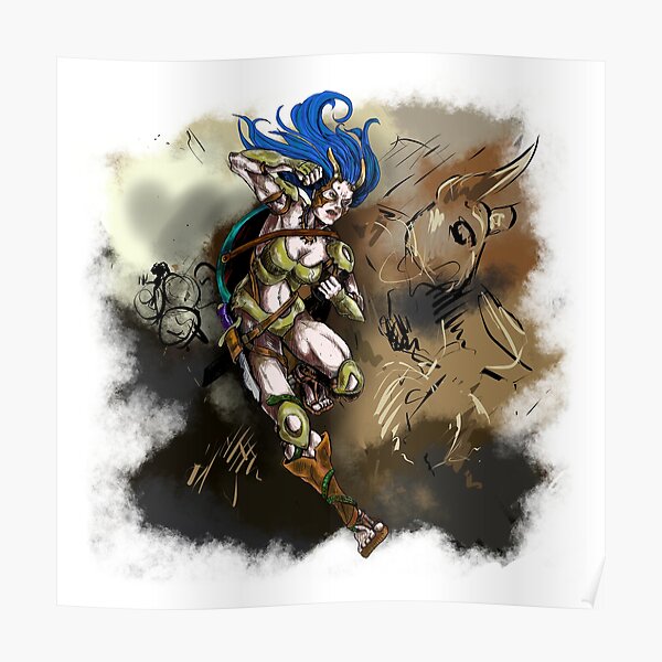 Warrior Blatrin - Fantasy Character Art Poster