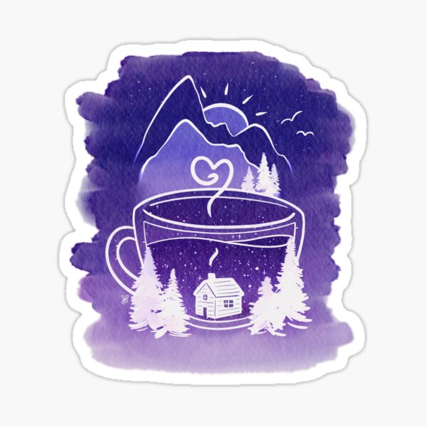 Watercolor Mountain Dreamscape Sticker