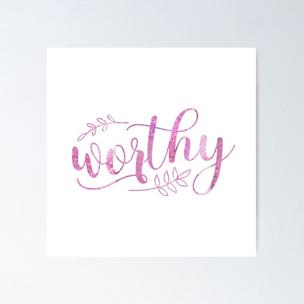 Item preview, Worthy Pink Calligraphy Boho designed and sold by amazingjoy.