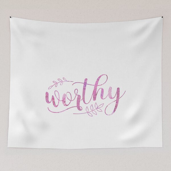Item preview, Worthy Pink Calligraphy Boho designed and sold by amazingjoy.