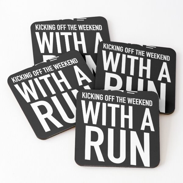 Item preview, Kicking off the weekend with a run Funny running quote designed and sold by Quotes ⭐⭐⭐⭐⭐.