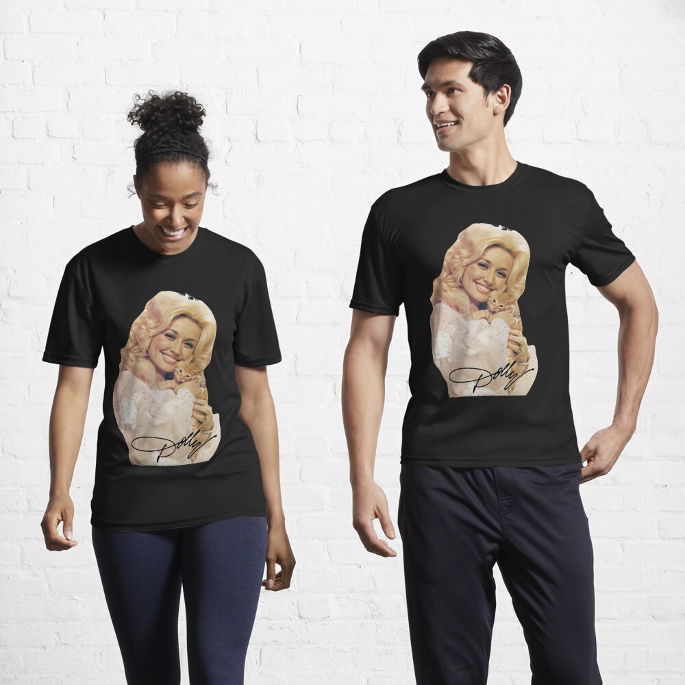 Disover Dolly Parton and Kitten | Active T-Shirt
