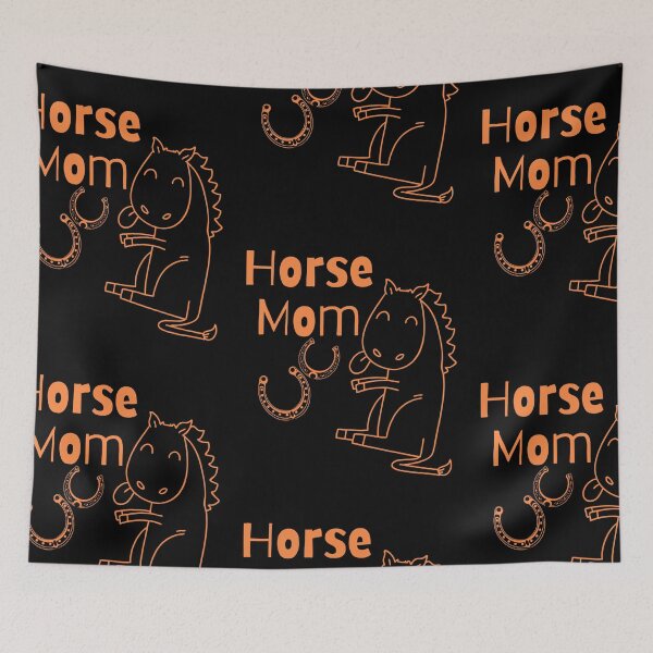 Item preview, Horse Mom & Horseshoes Cute Line Drawing Design designed and sold by EarthArtDesigns.