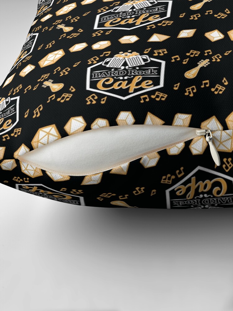 Thumbnail 2 of 4, Pillow, Classic Black and Gold Bard Rock Print designed and sold by bardrockcafe.