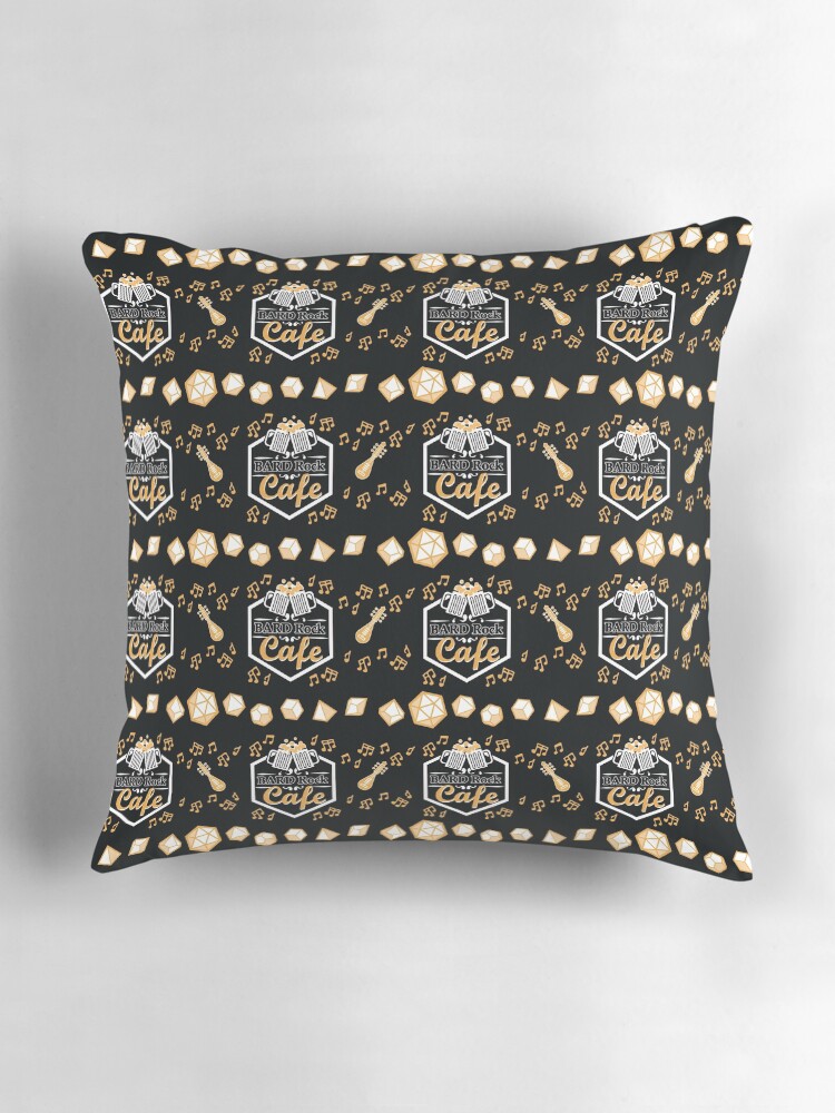 Thumbnail 3 of 4, Pillow, Classic Black and Gold Bard Rock Print designed and sold by bardrockcafe.