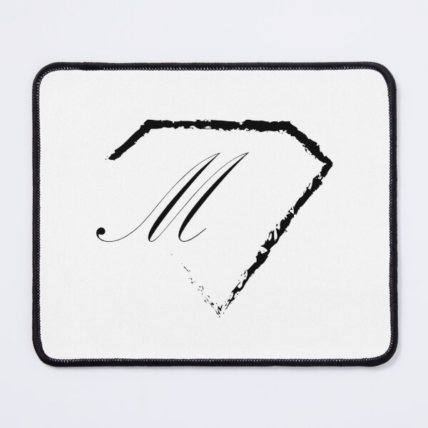 Item preview, M letter monogram initial diamond black designed and sold by mixtape80.
