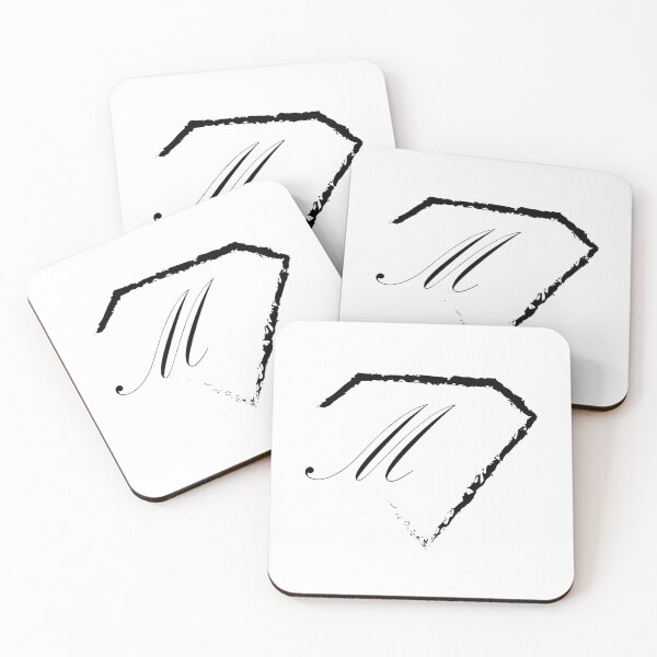 Item preview, M letter monogram initial diamond black designed and sold by mixtape80.