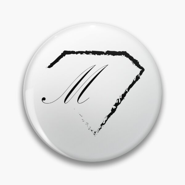 Item preview, M letter monogram initial diamond black designed and sold by mixtape80.