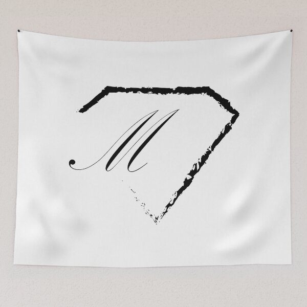 Item preview, M letter monogram initial diamond black designed and sold by mixtape80.