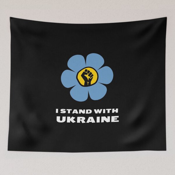 Item preview, I stand with Ukraine -blue and yellow flower designed and sold by rmpk101.