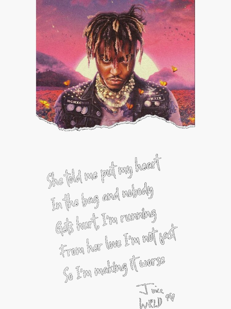 "Juice WRLD Robbery lyrics Quote " Sticker by Stekaa Redbubble