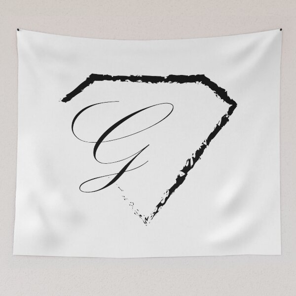Item preview, G letter monogram initial diamond black designed and sold by mixtape80.