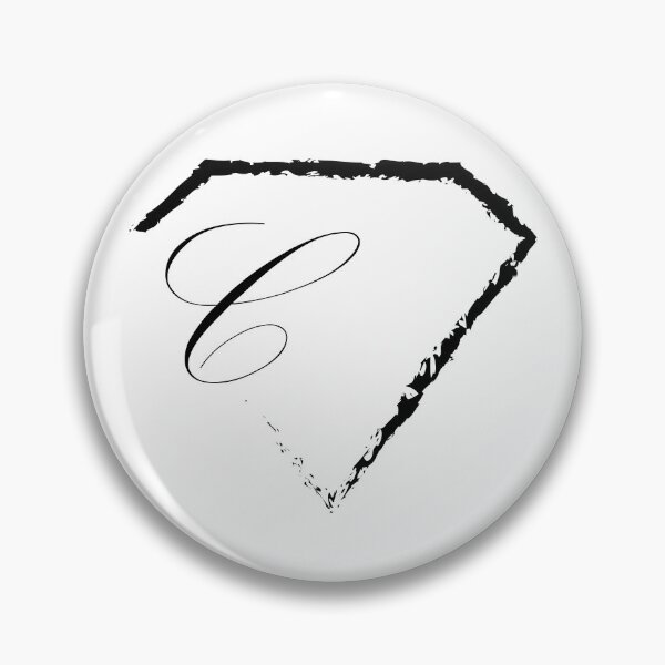 Item preview, C letter monogram initial diamond black designed and sold by mixtape80.