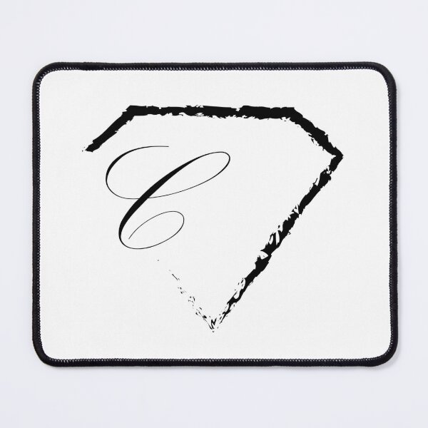 Item preview, C letter monogram initial diamond black designed and sold by mixtape80.