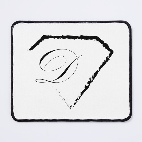 Item preview, D letter monogram initial diamond black designed and sold by mixtape80.