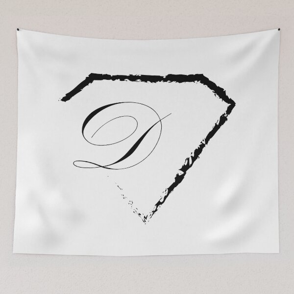 Item preview, D letter monogram initial diamond black designed and sold by mixtape80.