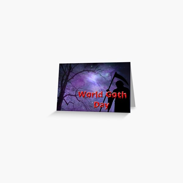 Word Goth Day (Grim Reaper) Greeting Card