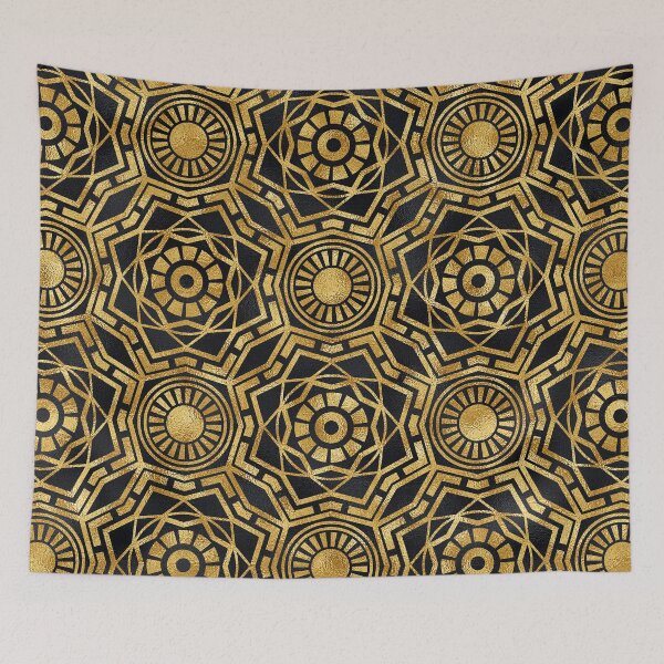 Item preview, Art Deco Golden-Hues And Black Romantic Pattern designed and sold by DEC02.