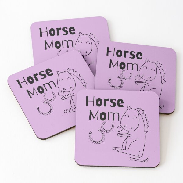 Item preview, Horse Mom & Horseshoes Cute Black Line Drawing Design designed and sold by EarthArtDesigns.