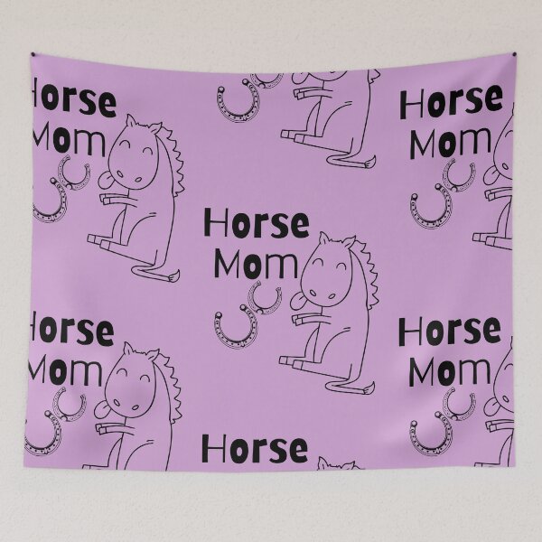 Item preview, Horse Mom & Horseshoes Cute Black Line Drawing Design designed and sold by EarthArtDesigns.
