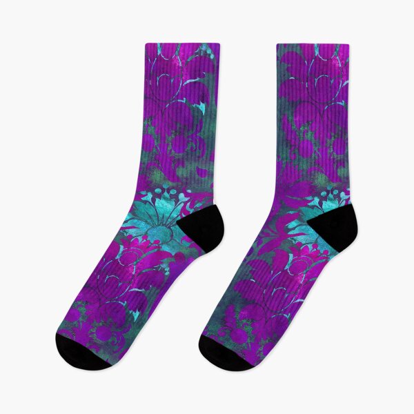 Item preview, Jungle Floral Batik (Purple and Blue) designed and sold by murkyswamp.