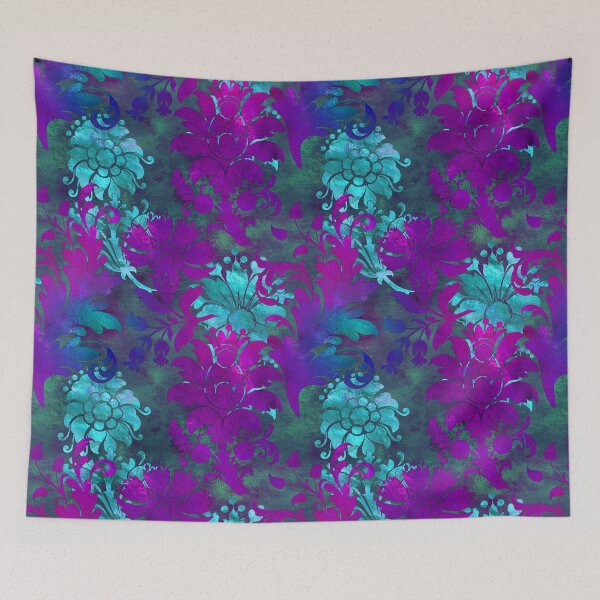 Item preview, Jungle Floral Batik (Purple and Blue) designed and sold by murkyswamp.